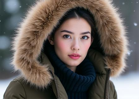 Luxuriöser Damen Parka mit abnehmbarem Kunstpelz