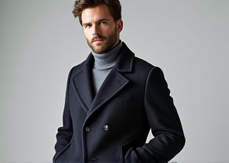 Hochwertiger Herren Schurwollmantel
